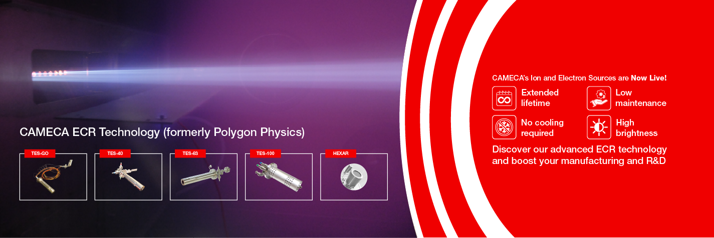 Ultracompact and ultralow power ECR technology allows us to construct ion and electron beams of any size and shape