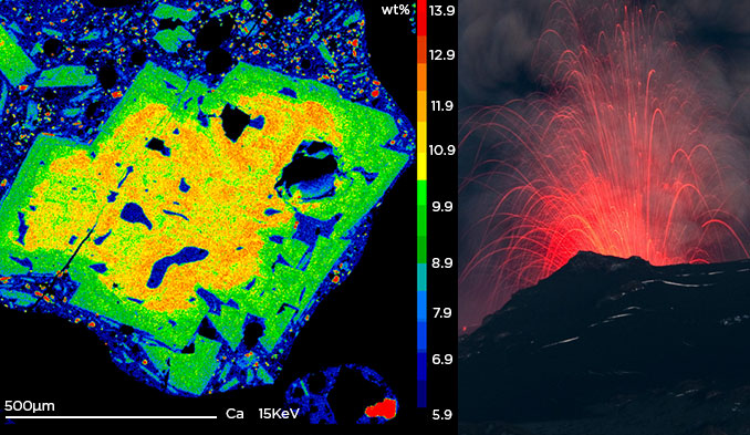 Study of melt inclusion of tephra